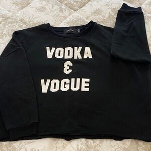 Vogue Black Sweatshirt with White Bold Text